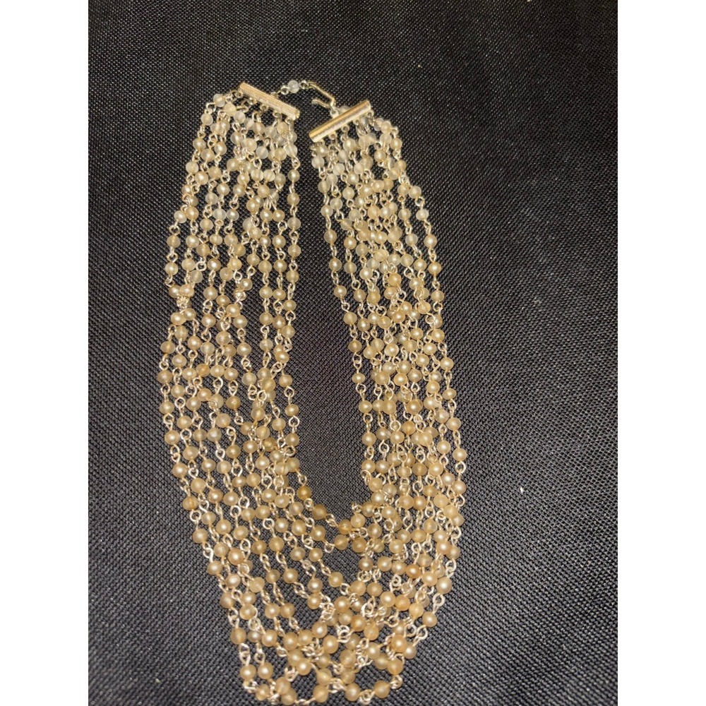 Vintage Multi-Layer Gold Bead Necklace